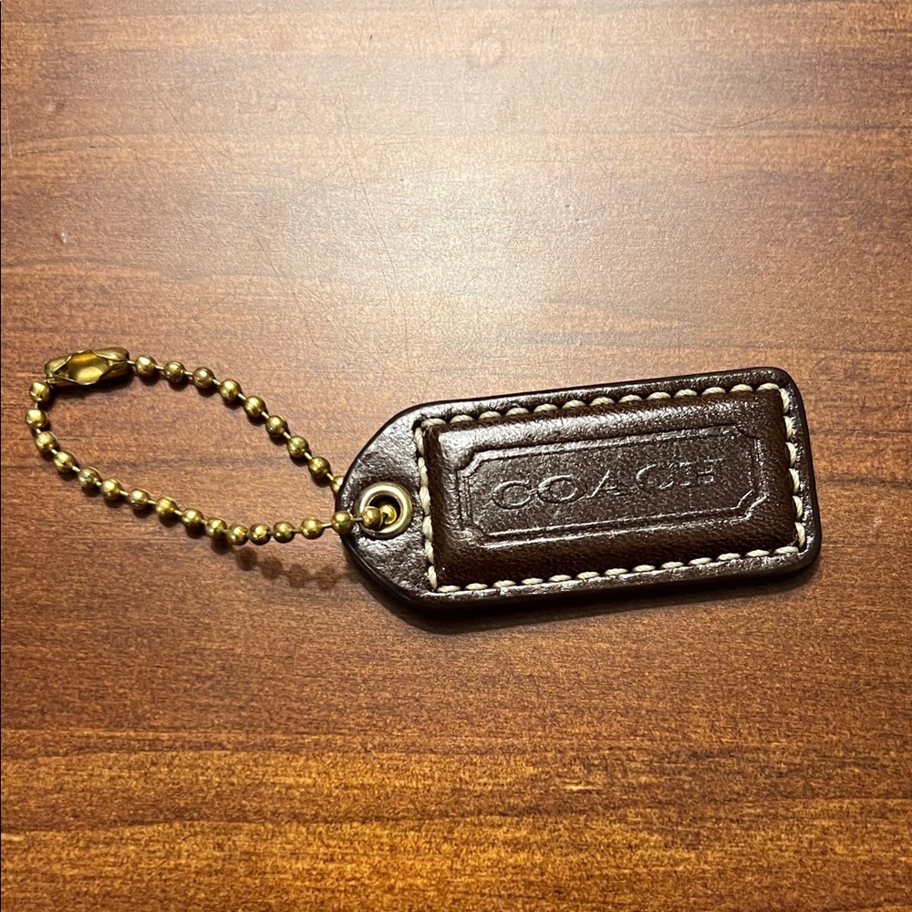 Coach Dark Brown Leather Tag for Handbags